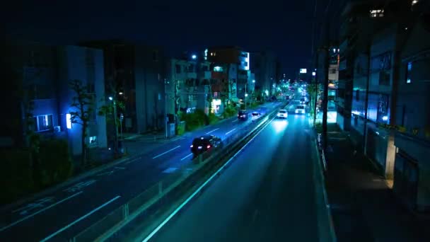 Une nuit timelapse de l'embouteillage dans la rue du centre-ville de Tokyo plan large — Video