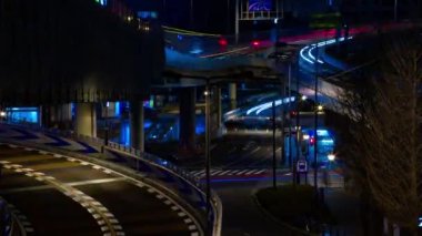 İş kasabasında gece atlamalı sokak. Minato ward Akasaka Tokyo Japonya - 01.15.2019 : Tokyo şehrinin merkezidir. kamera : Canon Eos 5d mark4