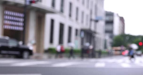 Sétáló Emberek Utcán Marunouchi Tokiói Esős Napon Kiváló Minőségű Felvétel — Stock videók