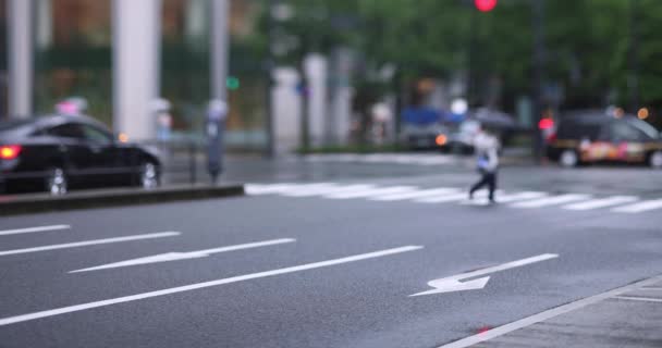 Procházet Ulicích Deštivém Dni Marunouchi Tokyo Kvalitní Záběry Okres Chiyoda — Stock video