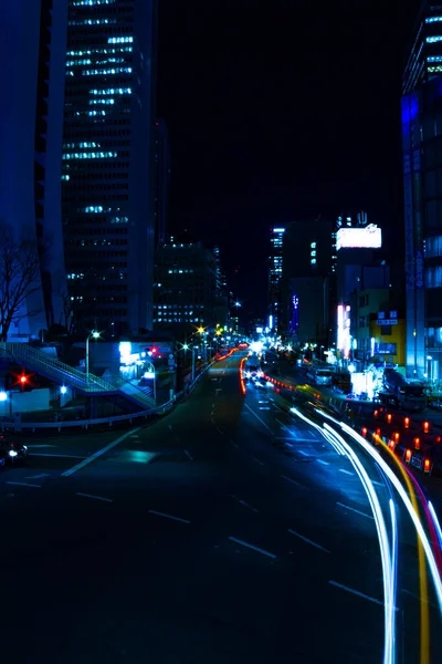 Noite Rua Urbana Lapso Tempo Cidade Negócios Shinjuku Ward Shinjuku — Fotografia de Stock