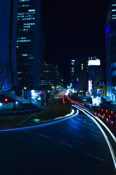 Nocne Upływ Czasu Miejskiej Ulicy Mieście Biznesowym Shinjuku Ward Shinjuku — Zdjęcie stockowe