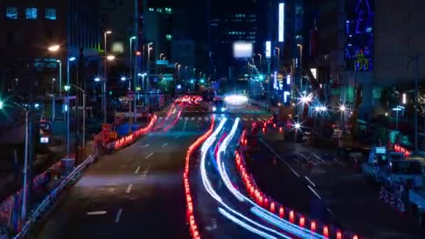 Noite Rua Urbana Lapso Tempo Cidade Negócios Shinjuku Ward Shinjuku — Vídeo de Stock