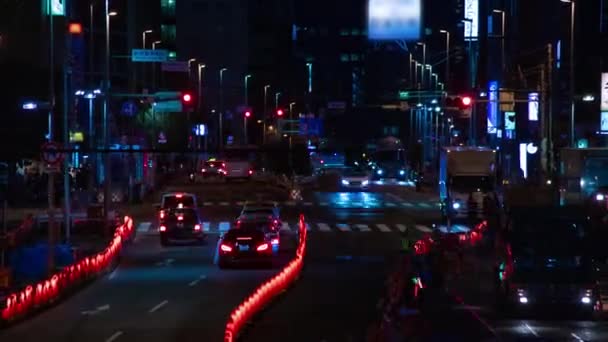 Noite Rua Urbana Lapso Tempo Cidade Negócios Shinjuku Ward Shinjuku — Vídeo de Stock
