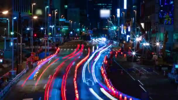 Night Time Lapse Urban Street Business Town Shinjuku Ward Shinjuku — Stock Video