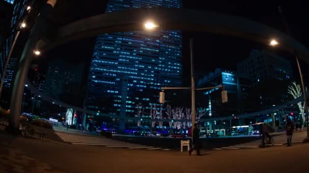 ビジネスタウンの夜の時間が過ぎ去る都市通り 新宿区 新宿区 2019 東京都内の都市の立地です カメラ キヤノンEos 5Dマーク4 — ストック動画
