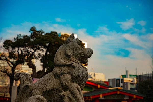 Statue Guardian Dog Traditional Shrine Chiyoda District Tokyo Japan 2019 — Stock Photo, Image