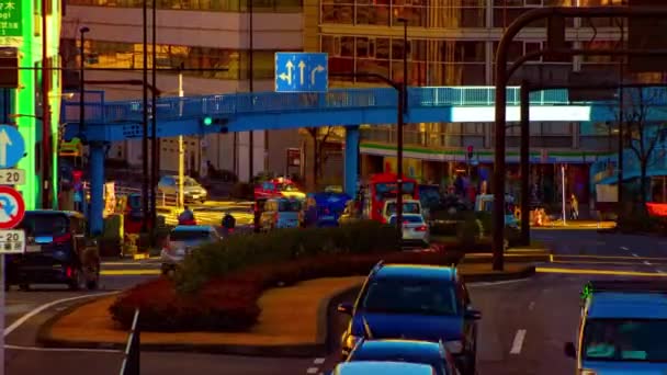 在市中心的白天宽阔的城市街道的延时时间 2019 Canon Eos 标记4 — 图库视频影像