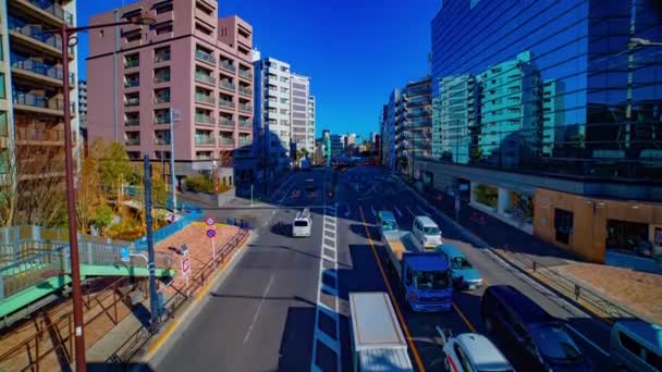 ダウンタウンの昼間ワイドショットで街の通りのタイムラプス 東京都渋谷区 2019 カメラ キヤノンEos Mark4 — ストック動画