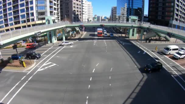 Timelapse Calle Ciudad Centro Tiro Ancho Diurno Cámara Shibuya Tokyo — Vídeo de stock