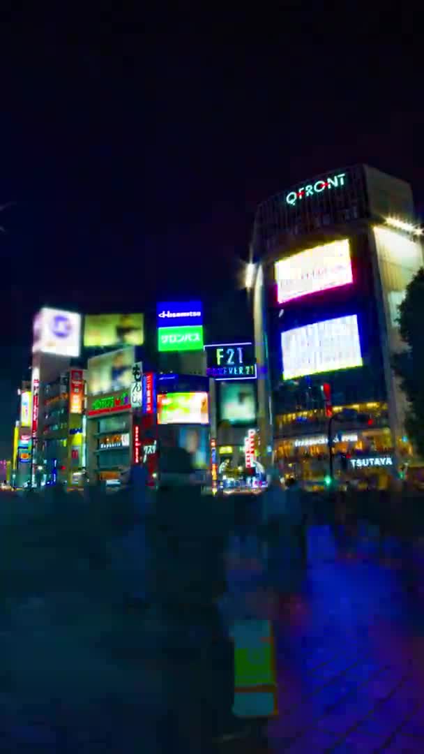 밤에네 도시의 라이닝 일본을 시부야 Shibuya Ward Tokyo 2019 중심이다 — 비디오