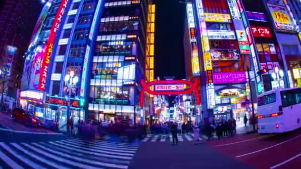 Shinjuku Ward Kabuki Cho Tokyo Japan 2019 Часовий Пропуск Центру — стокове відео