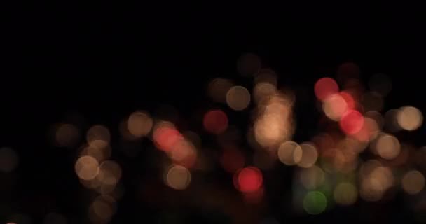 Los Fuegos Artificiales Bokeh Detrás Del Cielo Oscuro Noche Koutou — Vídeos de Stock