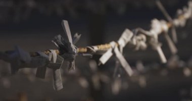 Geleneksel Japon tapınağında Oracles. Suginami-ku Tokyo Japonya-01.08.2018: Bu geleneksel tapınakta Omikuji denilen bir Japon Oracle s. Kamera: Canon EOS 5D mark4