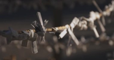 Geleneksel Japon tapınağında Oracles. Suginami-ku Tokyo Japonya-01.08.2018: Bu geleneksel tapınakta Omikuji denilen bir Japon Oracle s. Kamera: Canon EOS 5D mark4