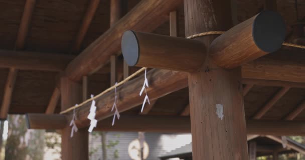 東京のい草神社での精製トラフ 杉並区東京 2018 伝統的な神社で Chozuya の浄化槽です カメラ キヤノン Eos Mark4 — ストック動画