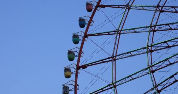 Ferrisův Volant Zábavním Parku Kutou Odaiba Tokio Japan 2018 Kolo — Stock video