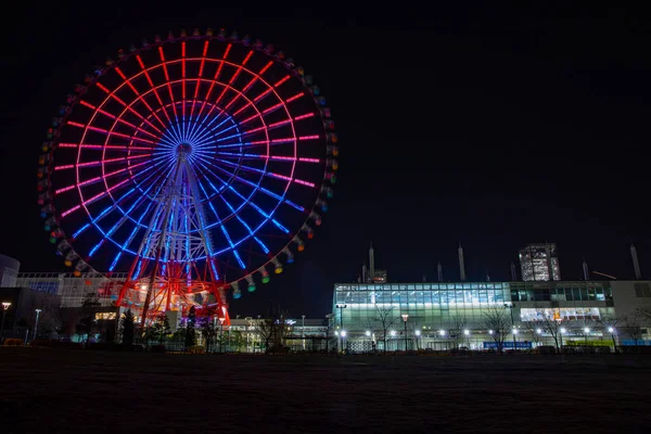 Time Lapse Ferris Roue Parc Attractions Nuit Koutou Odaiba Tokyo — Photo