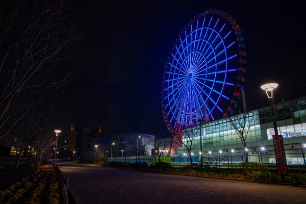 Time Lapse Reuzenrad Het Pretpark Nachts Koutou Odaiba Tokyo Japan — Stockfoto