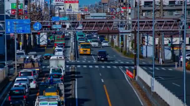 Haasten Auto Straat Het Centrum Overdag Timelapse Nerima Ward Tokio — Stockvideo