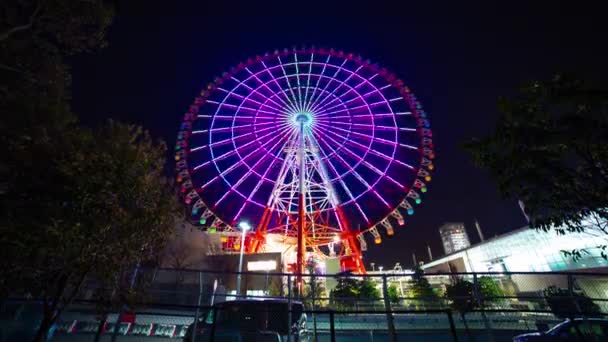 晚上在游乐园里的时光倒立摩天轮 日本东京都很 2019 晚上是摩天轮 Eos 标记4 — 图库视频影像