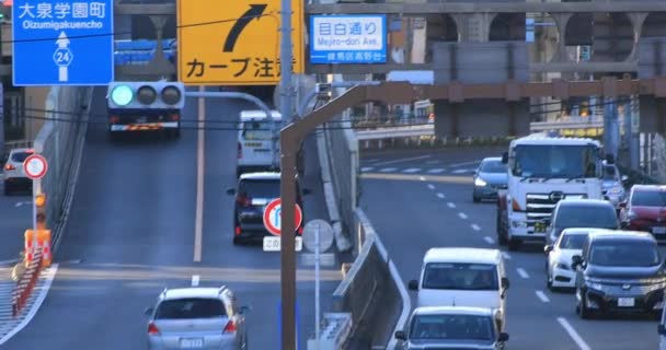 Corriendo Coches Calle Centro Tokio Durante Día Nerima Ward Tokyo — Vídeo de stock