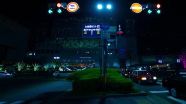 Gece zaman atlamalı Kyoto tower şehir arkasında. Kyoto-shi Kyoto Japonya - 11.29.2018: Bu s Kyoto şehir merkezinde. fotoğraf makinesi: Canon Eos 5d mark4