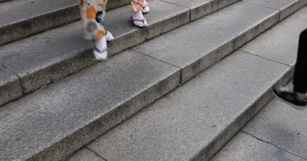 Περπάτημα Ανθρώπων Κοντά Στο Ιερό Κιότο Shi Higashiyama Ιαπωνία 2018 — Αρχείο Βίντεο