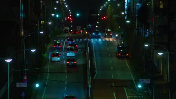 Upływ Czasu Noc Niedaleko Skrzyżowania Stacji Shibuya Ward Tokio Japonia — Wideo stockowe