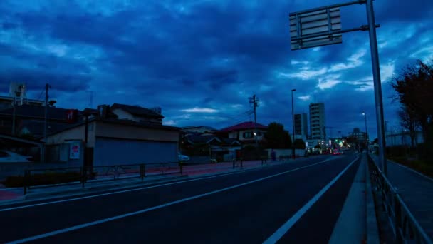 ダウンタウンの通りに日没時間が経過 東京都練馬区 2018 東京の繁華街での時間経過映画 カメラ キヤノン Eos Mark4 — ストック動画