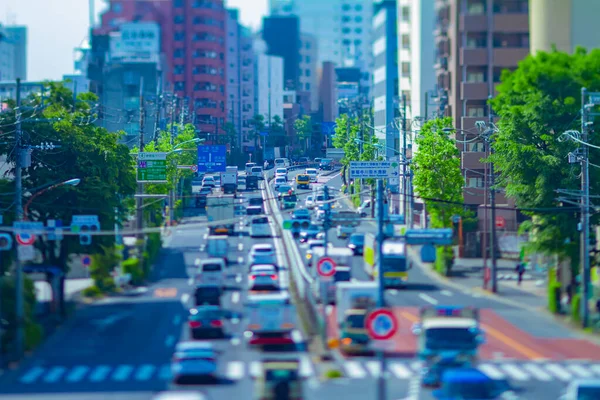 Miniature Traffic Jam Urban Street Tokyo High Quality Photo Tokyo — Stock Photo, Image