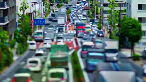 Timelapse Miniature Traffic Jam Urban Street Tokyo Panning High Quality — Stock Video