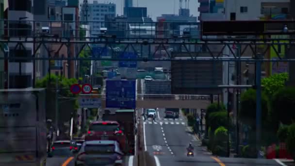 Timelapse Dell Ingorgo Alla Strada Urbana Tokyo Lungo Tiro Tilt — Video Stock