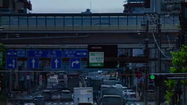 Tokyo Daki Şehir Sokağındaki Trafik Sıkışıklığının Zaman Aşımı Yüksek Kalite — Stok video