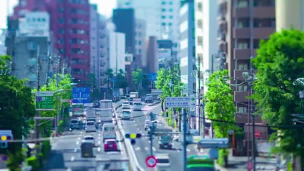 Miniatűr Forgalmi Dugó Időeltolódása Tokiói Városi Utcán Kiváló Minőségű Felvétel — Stock videók