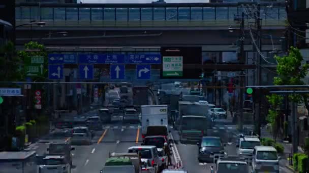 Timelapse Trafikstockning Den Urbana Gatan Tokyo Långsökt Högkvalitativ Film Tokyo — Stockvideo