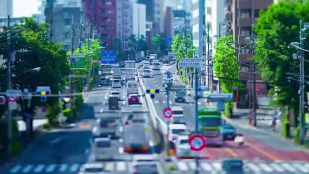 Uma Cronologia Engarrafamento Miniatura Rua Urbana Tóquio Tilt Imagens Alta — Vídeo de Stock