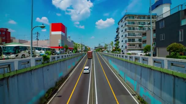 Uma Cronologia Engarrafamento Rua Urbana Tóquio Zoom Tiro Largo Imagens — Vídeo de Stock