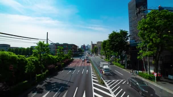 Uma Cronologia Engarrafamento Rua Urbana Tóquio Zoom Tiro Largo Imagens — Vídeo de Stock