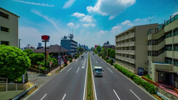 Timelapse Trafikstockning Den Urbana Gatan Tokyo Bred Skott Högkvalitativ Film — Stockvideo