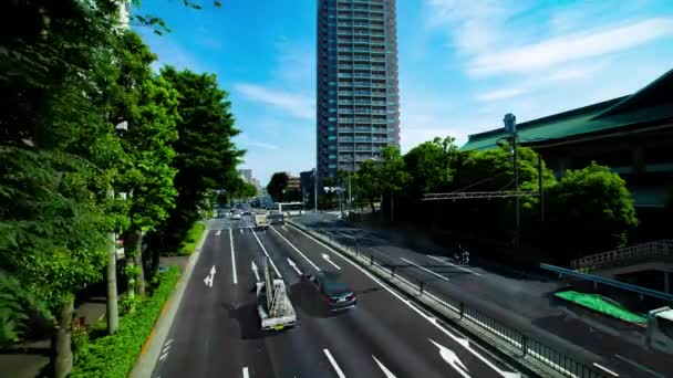 Timelapse Trafikstockning Den Urbana Gatan Tokyo Bred Skott Högkvalitativ Film — Stockvideo