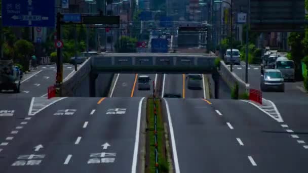 Временная Остановка Пробки Городской Улице Токио Высококачественные Кадры Токио Япония — стоковое видео