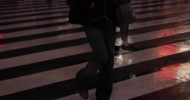การถ ายภาพความเร งของคนเด วนร างกายในว ฝนตก เขตช โตเก ประเทศญ 0313 — วีดีโอสต็อก