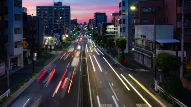 Dusk Timelapse Traffic Jam Street Setagaya High Quality Footage Setagaya — Stok video