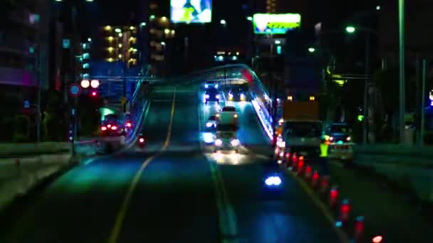 Night Timelapse Miniature Traffic Jam Urban Street Tokyo High Quality — Stok Video