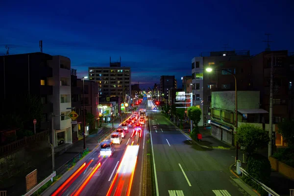 Traffic Jam Street Setagaya Tokyo Dusk Wide Shot High Quality — Stok fotoğraf