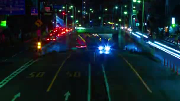 Une Nuit Timelapse Embouteillage Dans Rue Urbaine Tokyo Long Shot — Video