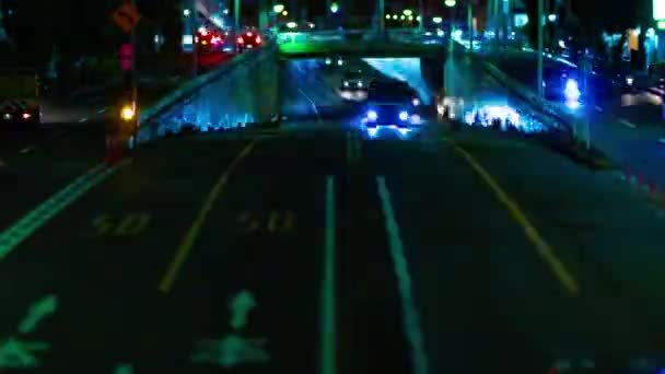 Tokyo Daki Şehir Sokağındaki Minyatür Trafik Sıkışıklığının Gece Zamanı Yüksek — Stok video