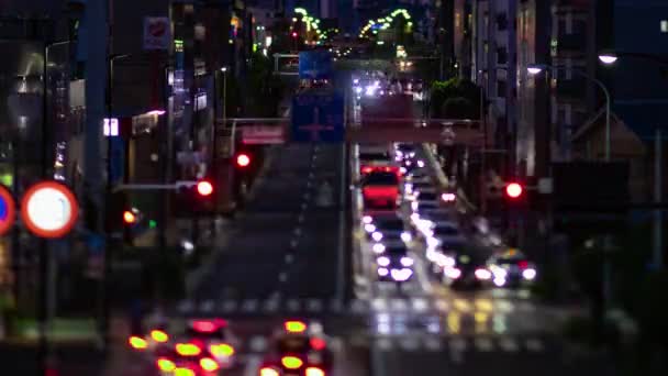 Dusk Timelapse Miniature Traffic Jam Street Setagaya Tokyo High Quality — Vídeos de Stock