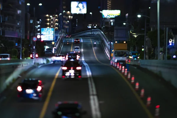 Night Miniature Traffic Jam Urban Street Tokyo High Quality Photo — Zdjęcie stockowe